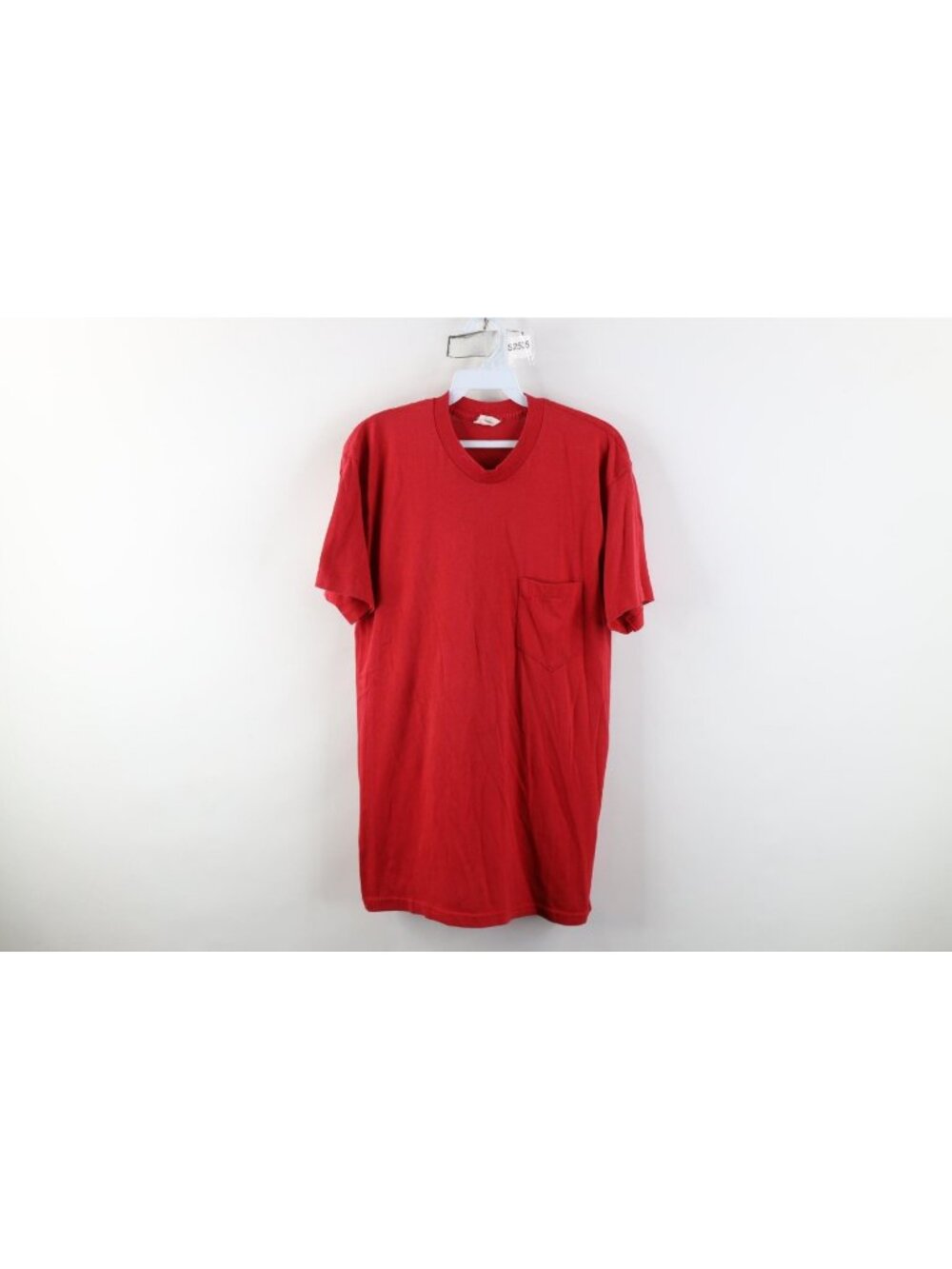 Vintage 70s 80s Streetwear Mens XL Distressed Blank Pocket T-Shirt Red USA